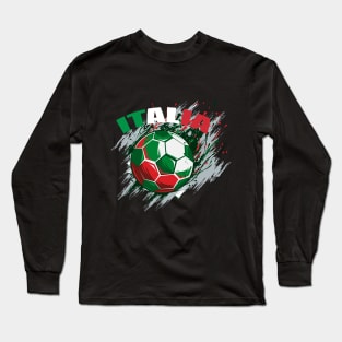 italia flag color soccer Long Sleeve T-Shirt